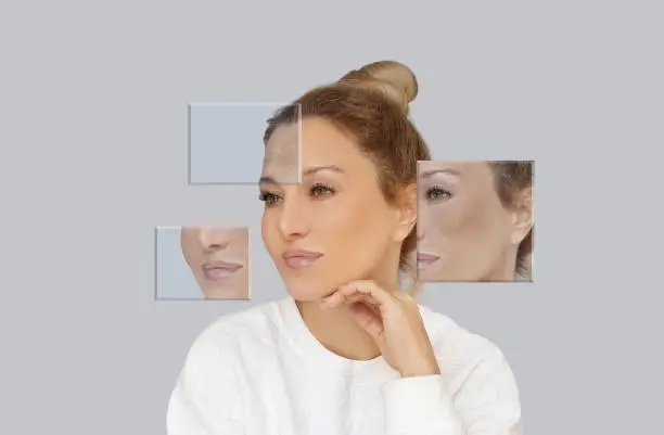 Microscopic style visualization of collagen fiber structure in skin tissue