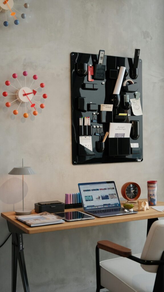 “minimal desk organizer for clutter free workspace”