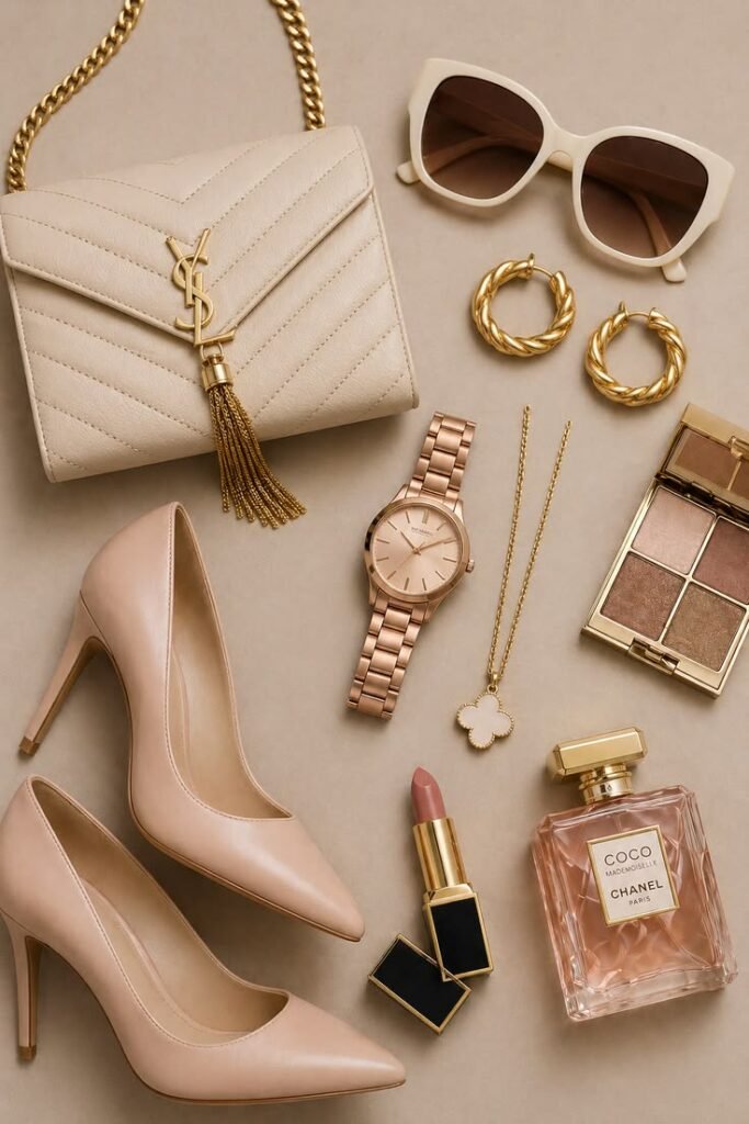 capsule accessories bags,stud,watch,perfume,lipstick,jewllery,contour
