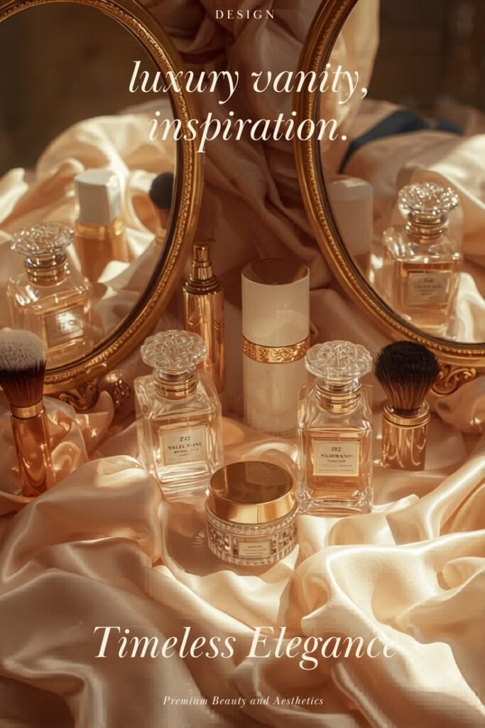 Luxury-Vanity-Inspiration-for-a-Soft-Elegant-Asthetic look feel good to see fragrance as this way