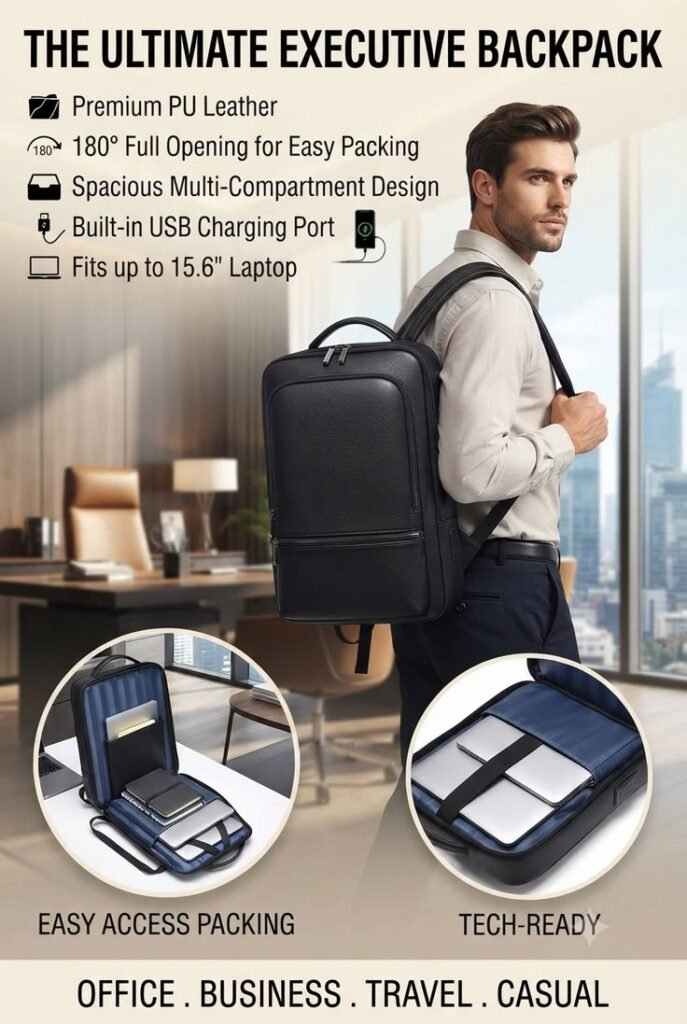 Premium-Executive-PU-Leather-Laptop-Backpack-with-USB-Charging-Port