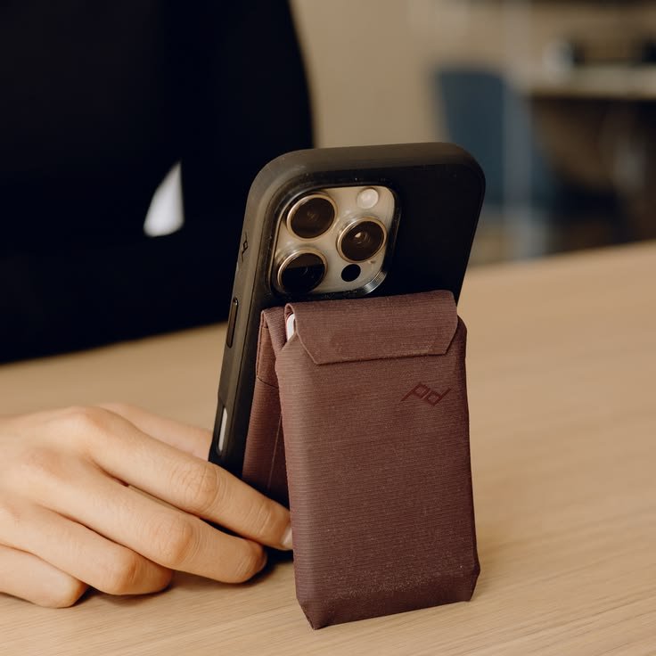 Peak Design Everyday Case in Black Clarino for iPhone 16 Pro Max with Peak Design Mobile Wallet