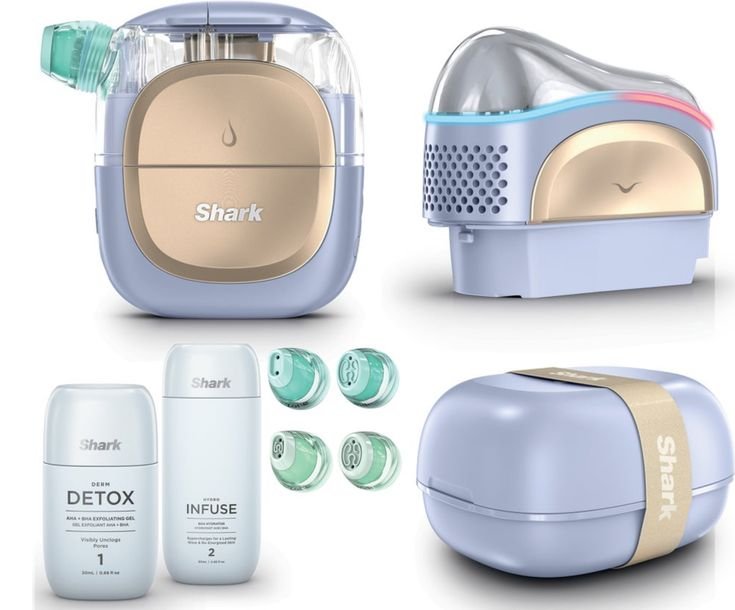 Shark Depuffi hot-and-cold facial device for depuffing with all parts